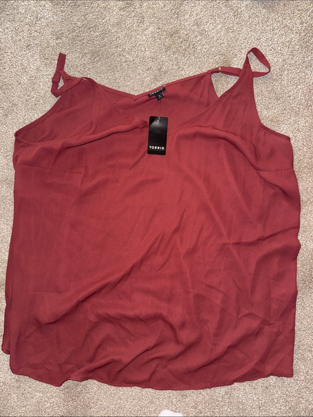 torrid rust red V-neck adjustable strap camisole